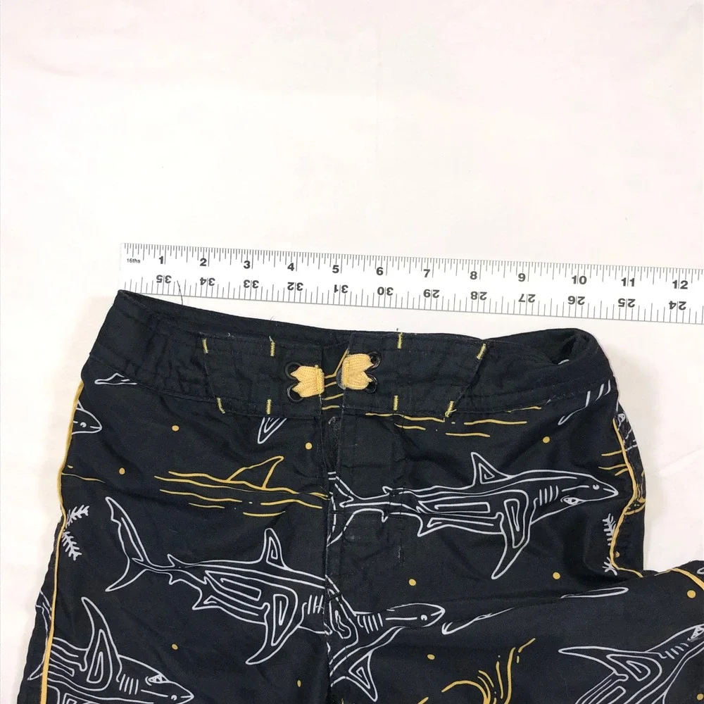 Art Class Kids Rash Guard and Shark Board Shorts Set Grey Black Size S 6/7